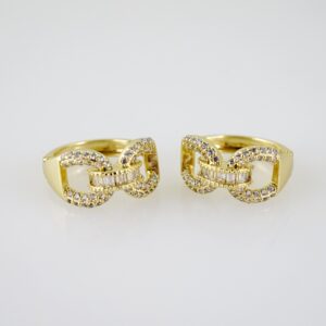 E2554 Earrings - Aretes - Zircon Stone - 14K Real Color