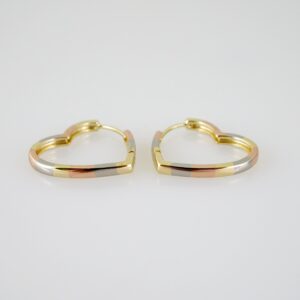 E2559 Earrings - Aretes - Three Tone - Plain