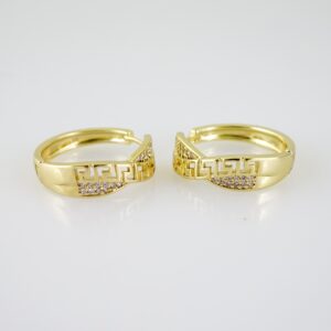 E2560 Earrings - Aretes - Zircon Stone - 14K Real Color