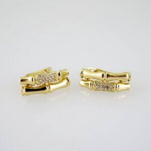 E2561 Earrings - Aretes - Zircon Stone - 14K Real Color