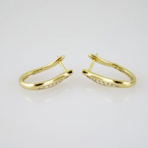 E2562 Earrings - Aretes - Zircon Stone - 14K Real Color