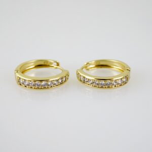 E2564 Earrings - Aretes - Zircon Stone - 14K Real Color