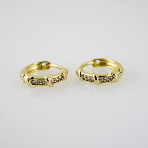 E2565 Earrings - Aretes - Zircon Stone - 14K Real Color