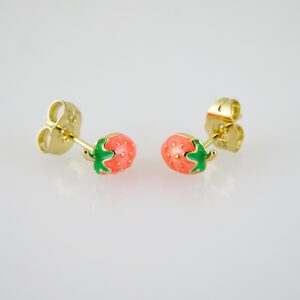 E2566 Earrings - Aretes - Zircon Stone - 14K Real Color