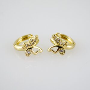 E2567 Earrings - Aretes - Zircon Stone - 14K Real Color