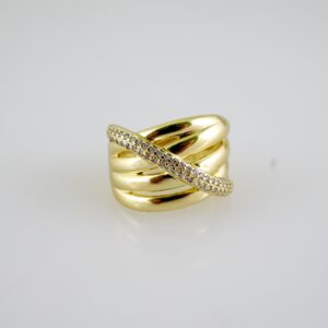 R787 RING - ANILLO - Zircon Stone - 14K Real Color