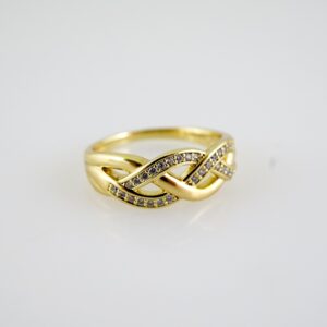 R789 RING - ANILLO - Zircon Stone - 14K Real Color