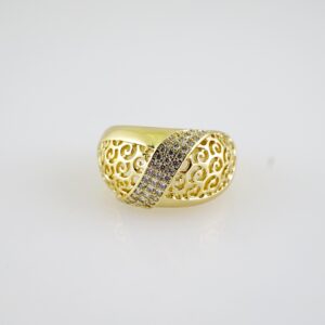 R791 RING - ANILLO - Zircon Stone - 14K Real Color