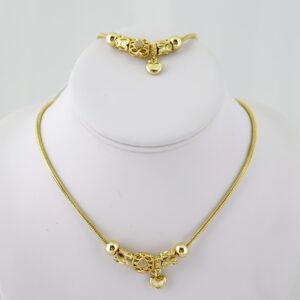 SET1790 Cadenas & Pulseras -14K Real Color -Zircon Stone