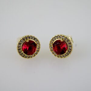 E2576 Earrings - Aretes - Zircon Stone - 14K Real Color