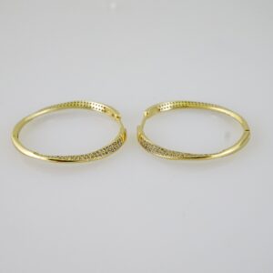 E2577 Earrings - Aretes - Zircon Stone - 14K Real Color