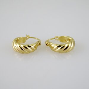 E2579 Earrings - Aretes - Plain - 14K Real Color