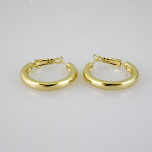 E2580 Earrings - Aretes - Plain - 14K Real Color