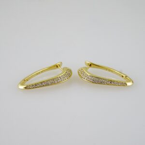 E2582 Earrings - Aretes - Zircon Stone - 14K Real Color