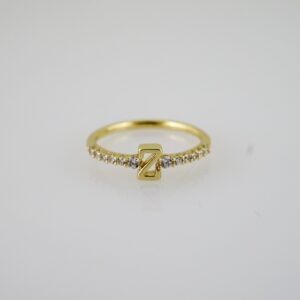 R801 RING - ANILLO - Zircon Stone - 14K Real Color