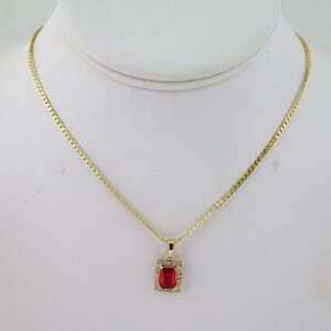 SET1799 Cadenas & Colgantes - Chain - Pendants - Zircon Stone - 14K Real Color - 2mmX45cm