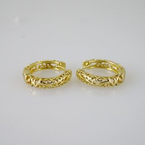 E2586 Earrings - Aretes - Plain - 14K Real Color