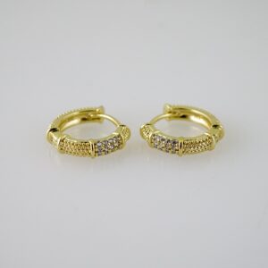 E2588 Earrings - Aretes - Zircon Stone - 14K Real Color