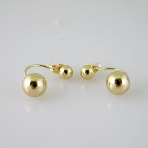 E2591 Earrings - Aretes - Plain - 14K Real Color