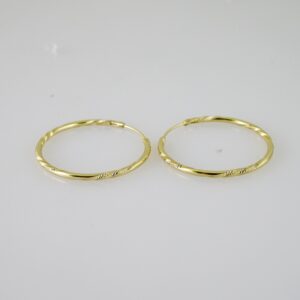 E2598 Earrings - Aretes - Plain - 14K Real Color