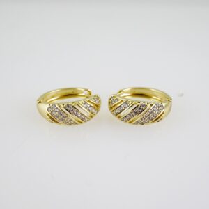 E2599 Earrings - Aretes - Zircon Stone - 14K Real Color
