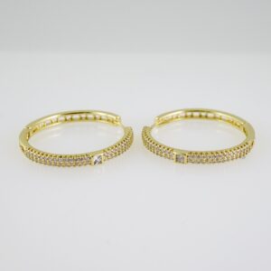 E2600 Earrings - Aretes - Zircon Stone - 14K Real Color