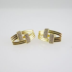 E2601 Earrings - Aretes - Zircon Stone - 14K Real Color