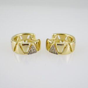 E2611 Earrings - Aretes - Zircon Stone - 14K Real Color