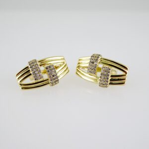 E2620 Earrings - Aretes - Zircon Stone - 14K Real Color