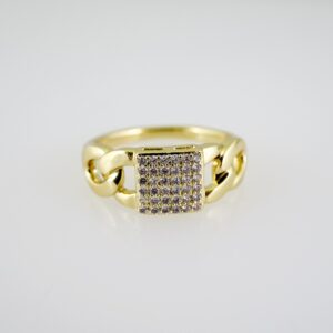 R811 RING - ANILLO - Zircon Stone - 14K Real Color