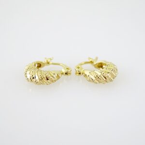 E2626 Earrings - Aretes - Plain - 14K Real Color