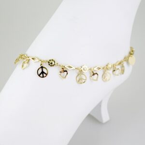A0077 Anklets - Tobilleras - 14K Real Color 2mm