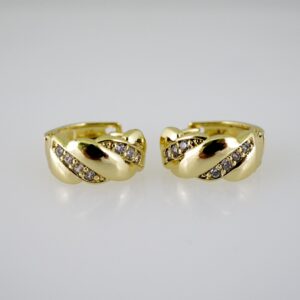 E2629 Earrings - Aretes - Zircon Stone - 14K Real Color