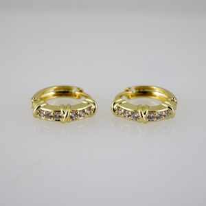 E2637 Earrings - Aretes - Zircon Stone - 14K Real Color