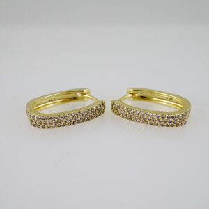 E2639 Earrings - Aretes - Zircon Stone - 14K Real Color