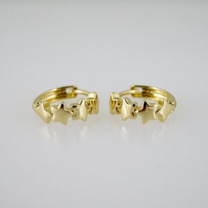 E2641 Earrings - Aretes -Plain - 14K Real Color
