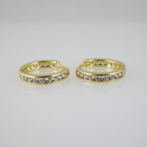 E2645 Earrings - Aretes - Zircon Stone - 14K Real Color