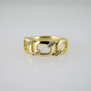 R814 RING - ANILLO - Zircon Stone - 14K Real Color