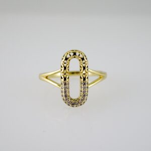 R816 RING - ANILLO - Zircon Stone - 14K Real Color
