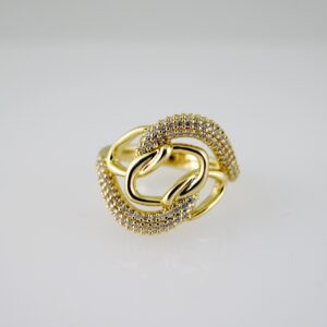 R821 RING - ANILLO - Zircon Stone - 14K Real Color