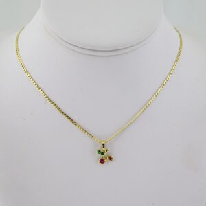 SET1809 Cadenas & Colgantes - Chain - Pendants - Zircon Stone - 14K Real Color - 2mmX45cm