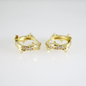 E2651 Earrings - Aretes - Zircon Stone - 14K Real Color