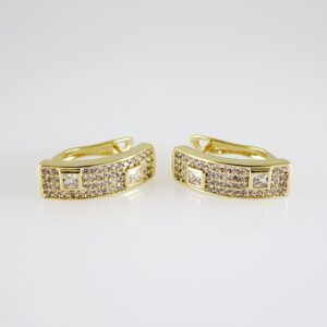 E2655 Earrings - Aretes - Zircon Stone - 14K Real Color