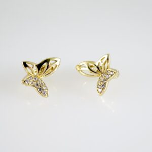 E2658 Earrings - Aretes - Zircon Stone - 14K Real Color