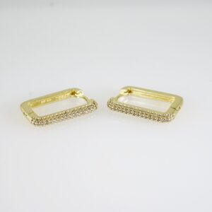 E2659 Earrings - Aretes - Zircon Stone - 14K Real Color