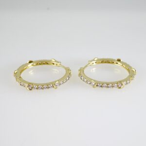 E2660 Earrings - Aretes - Zircon Stone - 14K Real Color