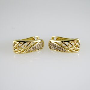 E2662 Earrings - Aretes - Zircon Stone - 14K Real Color