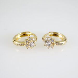 E2664 Earrings - Aretes - Zircon Stone - 14K Real Color
