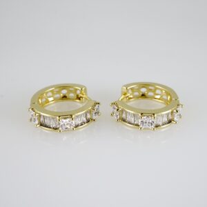 E2666 Earrings - Aretes - Zircon Stone - 14K Real Color