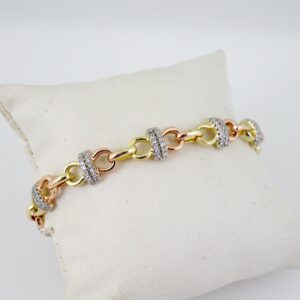 B1718  Bracelet - Pulseras - Zircon Stone - Three Tone